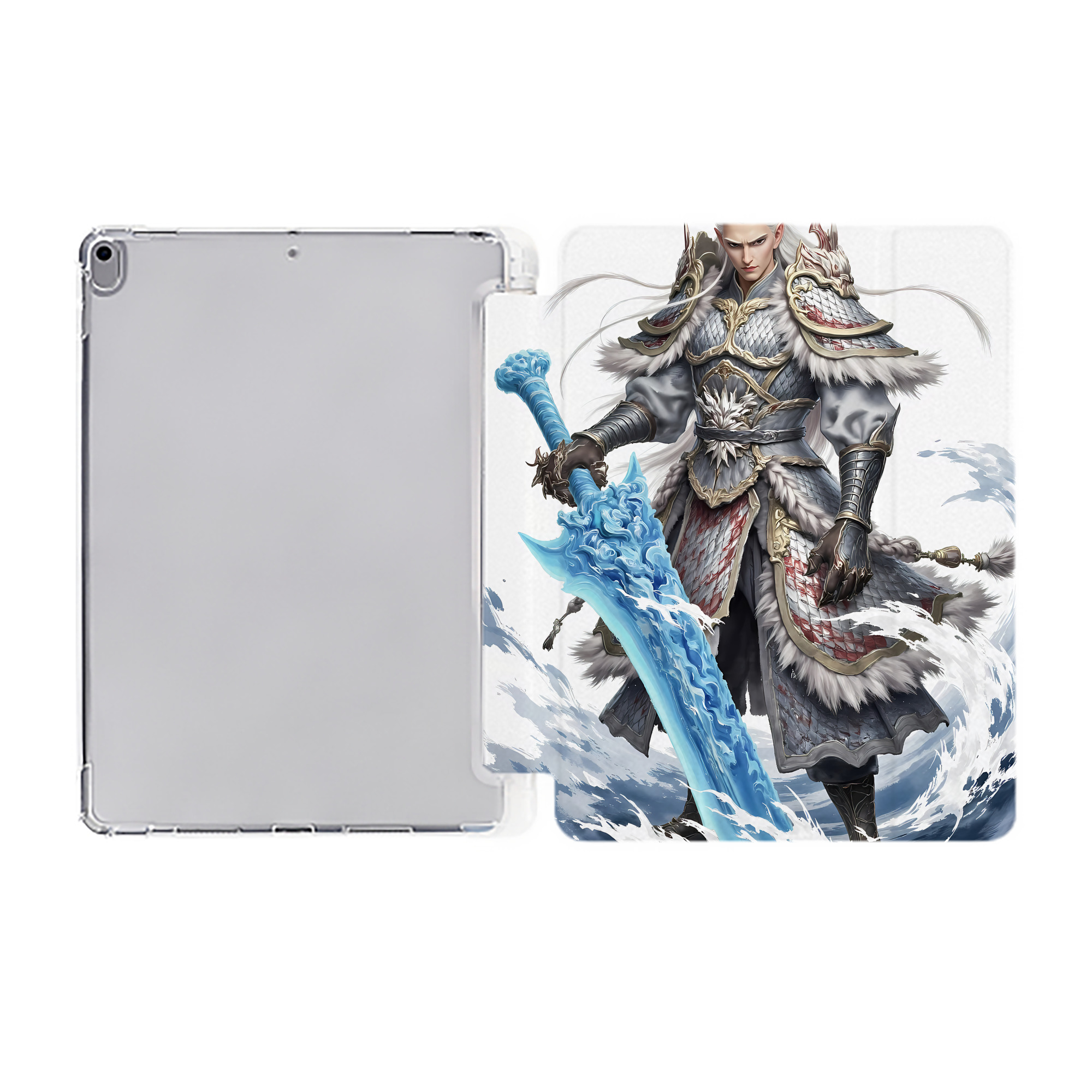 （画像用） Ne Zha 2 ナタ 魔童の大暴れ IPad ケース ペン収納付き 三つ折りスタンド PUレザー×シリコン 対応機種9.5/10.5/10.9インチ